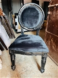 Harsh Jeen Handicraft Round Back Wooden Chair - Black, Free Size
