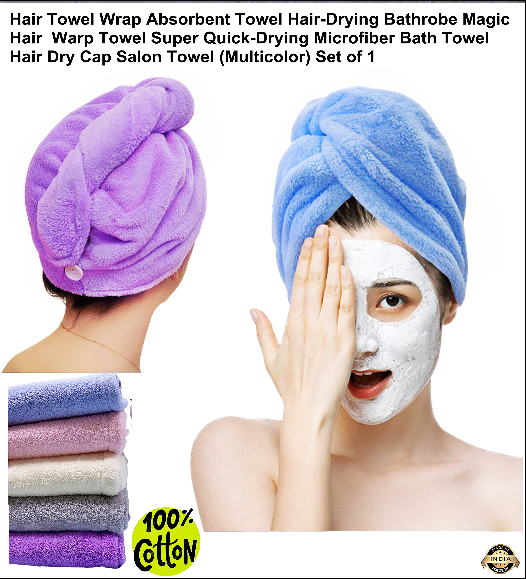 Hair Towel Wrap Absorbent Towel Hair-Drying Quick Dry Shower Caps Bathrobe Magic  Hair Warp Towel Super Quick-Drying Microfiber Bath Towel Hair Dry Cap Salon  Towel (Multicolor)