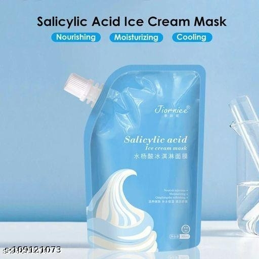 Homeoculture Salicylic Acid Ice Cream Mask Acne Moisturizing Smear Mask Blackheads Remover Mask Cleansing & Shrinking Pores (300 ml)
