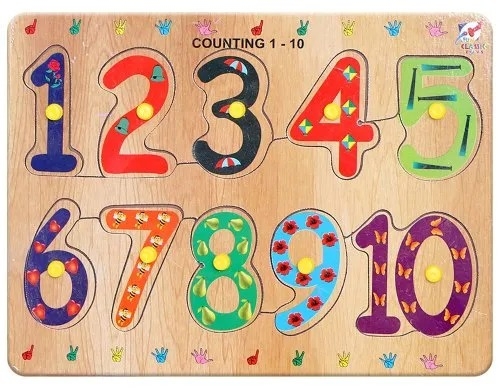 Homeoculture Wooden Number Puzzle (10 Pieces)