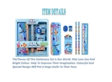 Homeoculture HomeoCulture New Pinch Sea Animal World Stationary Kit for Girls Pencil Pen Book Eraser Sharpener - Stationary Kit Set for Girls/Boys Birthday Gift (Multicolor) - 0.5