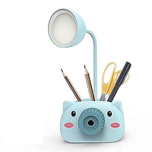 Homeoculture HomeoCulture Pencil Cutting 4 in One Kids Table lamp USB Rechargeable Study Desk Light with Pen Barrel for Children, Kids, Baby Room Décor Lamp (Multicolor, Cool White Light) - 0.5