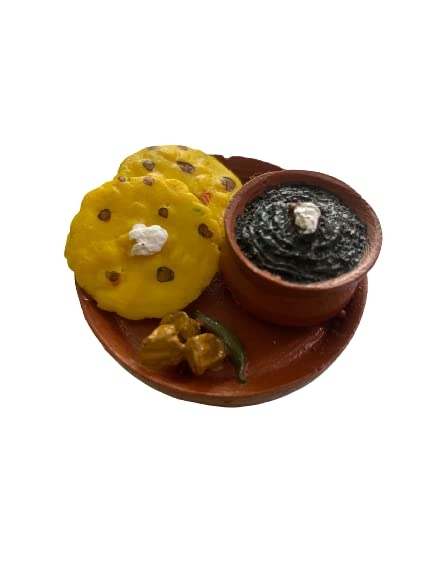 Homeoculture Makki ki Roti Sarso ka saag Miniature Attractive Fridge Magnet