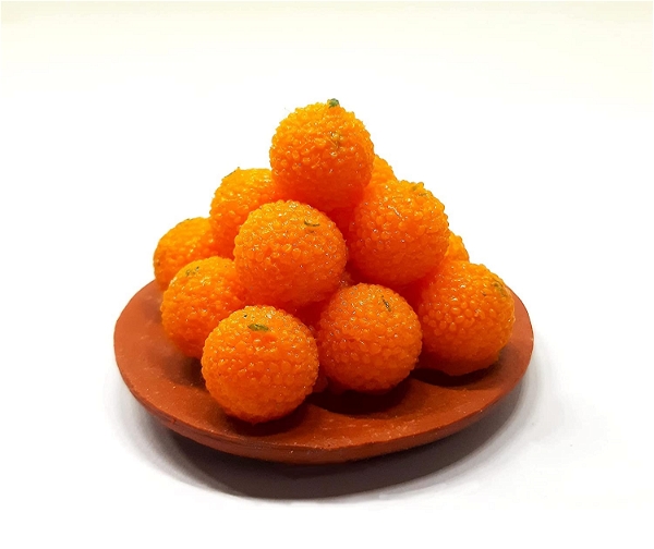 Homeoculture Motichoor Laddu Orange Miniature Attractive Fridge Magnet