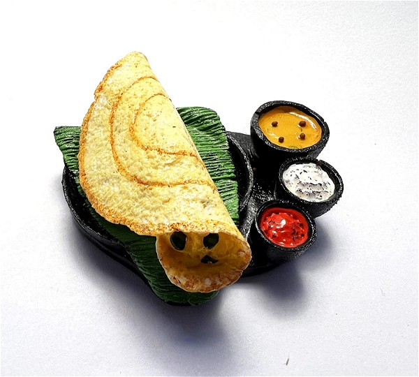 Homeoculture Sambhar Dosa with Chutney Miniature Attractive Fridge Magnet