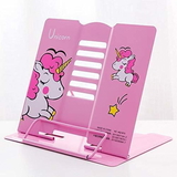 Homeoculture Unicorn Metal Adjustable Portable Reading Book Bookends Foldable Stand Holder Bookshelf Document Holder Base Stationery Metal Bookshelf Book Reading Stand Holder Rack Home Storage Supplies - 0.5