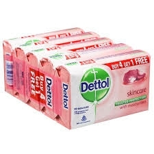 Dettol Skin Care Soap - డెట్టోల్ స్కిన్ కేర్ సబ్బు - 125g×4+1 Free - set