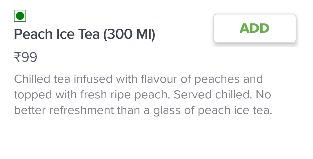 Peach Ice Tea(300ml) - Book and Get Fast Delivery. Call / whatsapp 8434963456