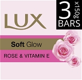 Lux Rose & Vitamin E Soft Glowing Skin Soap Bar 150g ( Pack Of 3 )