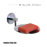 BA13 Stainless Steel Anti Rust single Dish-Bathroom Soap Holder, Medium (Silver Finish)