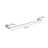 BA16 Stainless Steel 24 inch Towel Holder Rod for Bathroom | Kitchen | Living Room