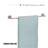 BA17 Stainless Steel 24 inch Towel Holder Rod for Bathroom | Kitchen | Living Room