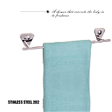 BA18 Stainless Steel 24 inch Towel Holder Rod for Bathroom | Kitchen | Living Room