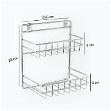 BA23 Stainless Steel Double Layer Shelf with Towel Road,Multipurpose Bath Shelf Organizer,Kitchen Shelf/Towel self/Bathroom Shelf /bathroom stands and racks/Bathroom Accessories-Chrome Finish(Made in India)