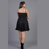 Classy Glamorous Black Polka Dot Dress - S