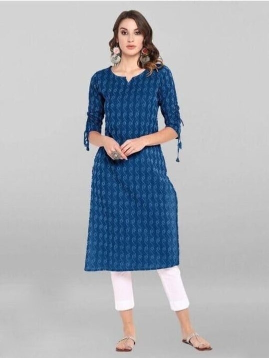 Stylish Women Kurtis | Printed Cotton Kurtis for Daily Wear - 4XL, Blue