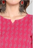 Stylish Women Kurtis | Printed Cotton Kurtis for Daily Wear - L, Pink