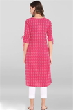 Stylish Women Kurtis | Printed Cotton Kurtis for Daily Wear - L, Pink