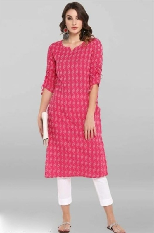 Stylish Women Kurtis | Printed Cotton Kurtis for Daily Wear - XL, Pink