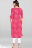 Stylish Women Kurtis | Printed Cotton Kurtis for Daily Wear - M, Pink
