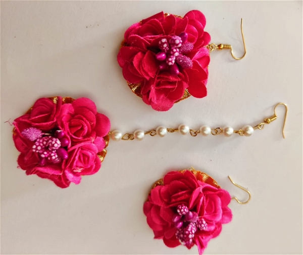 Mangtika Earring Set | Fashionable Flower Jewelry 