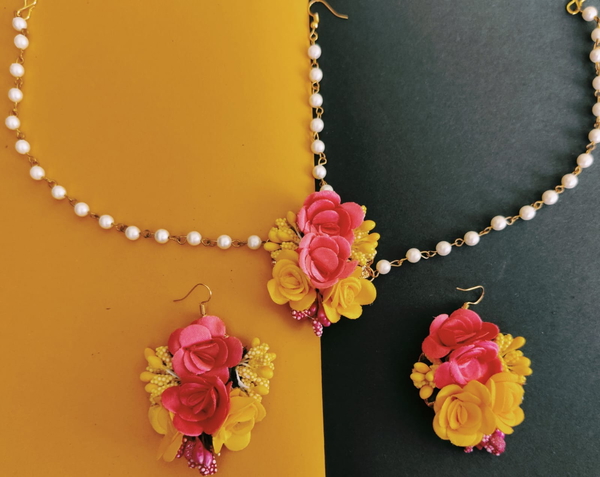 Mangtika Earring Set | Fashionable Flower Jewelry 