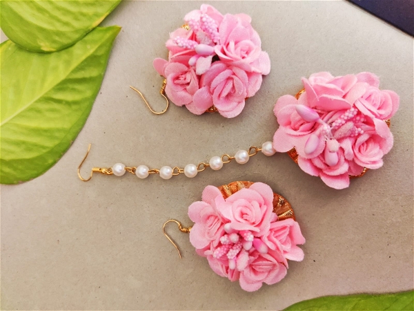 Mangtika Earring Set | Fashionable Flower Jewelry 