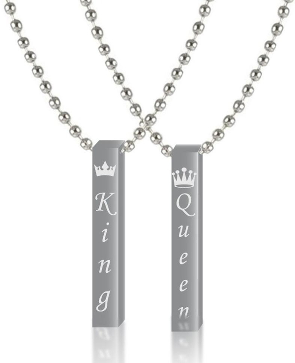 King Queen Silver Silver Lockets - 
