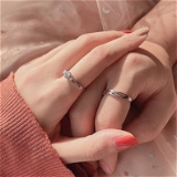 Unique Style Couple Rings | Proposal Ring Set | Rings for Men Women | Fashionable Engagement Valentine Rings Combo | Silver Polished Rings | CPL103