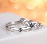 Unique Style Couple Rings | Proposal Ring Set | Rings for Men Women | Fashionable Engagement Valentine Rings Combo | Silver Polished Rings | Cpl105