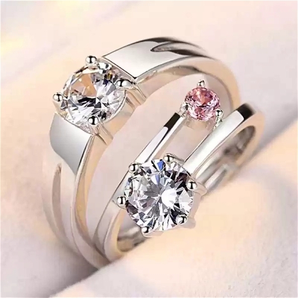 Unique Style Couple Rings | Proposal Ring Set | Rings for Men Women | Fashionable Engagement Valentine Rings Combo | Silver Polished Rings | CPL109
