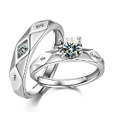 Unique Style Couple Rings | Proposal Ring Set | Rings for Men Women | Fashionable Engagement Valentine Rings Combo | Silver Polished Rings | CPL125