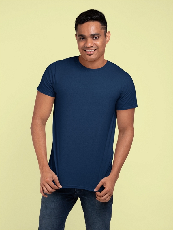 Plain Navy Blue T-shirts For Men | SR05 - M, Navy Blue