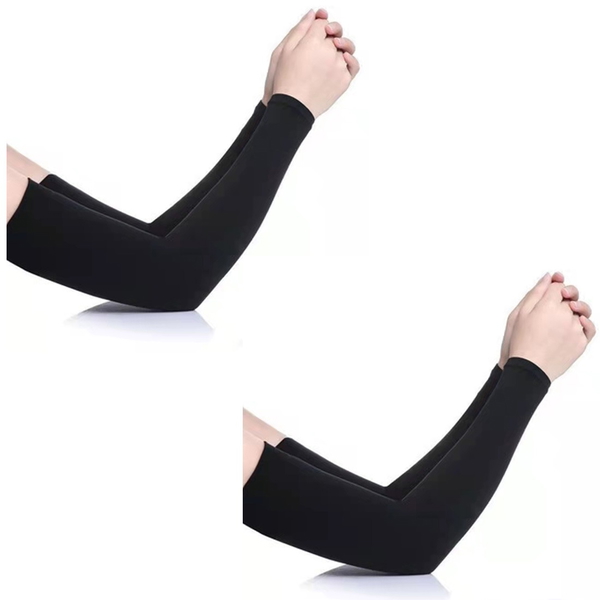 Arm Sleeves Combo Set | Pack Of 2  - Free Size, Black, 2 pairs