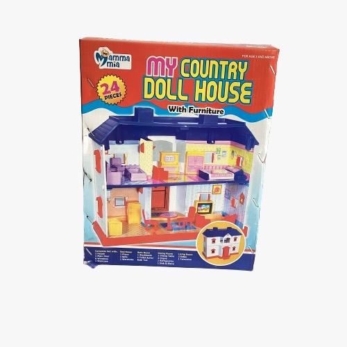 my country Doll house with furniture mamma mia 24 pieces