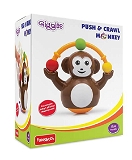 Giggles - Push N Crawl Monkey, Tummy Time Activity Toy, Helps To Grasp, Push & Crawl , 6 Months & Above, Multicolor Funskool