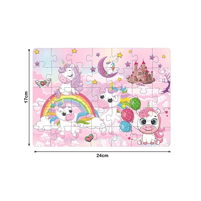 4 in 1 Unicorn Kingdom Jigsaw Puzzle for Kids|A Perfect Jigsaw Puzzle for Little Hands|4 * 35 Pieces Jigsaw Puzzle RATNA'S