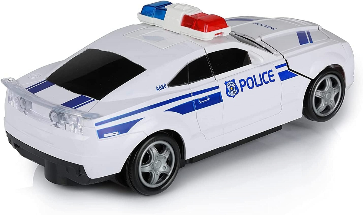 Police deformation car and robot music light