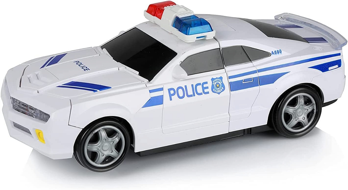 Police deformation car and robot music light