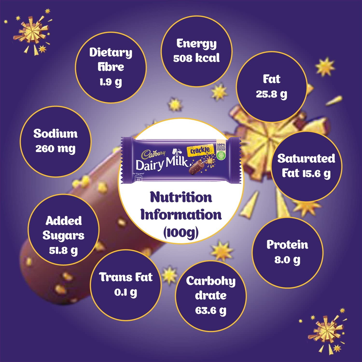 Cadbury Dairy Milk Crackle Chocolate Bar, 36 g