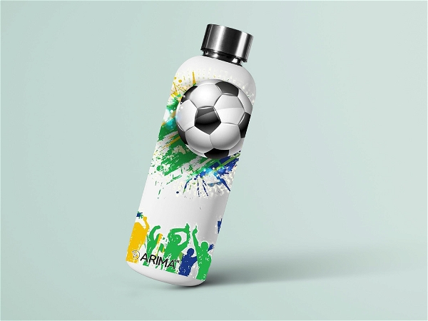 980ml Arima UV & 3D Printed - Football Sparkles - White - WHITE, 0.32
