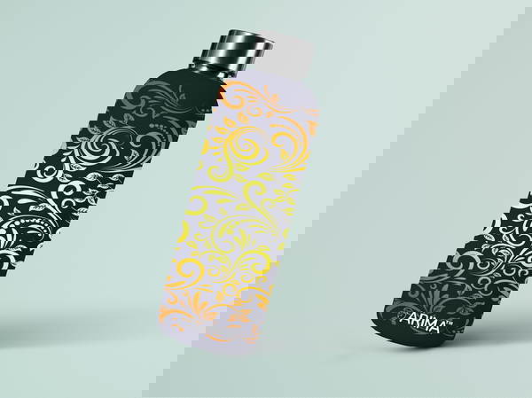 980ml Arima UV & 3D Printed - Gold Floral - Black - BLACK, 0.32