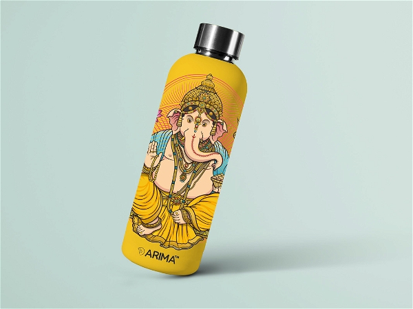 980ml Arima UV & 3D Printed - Lord Ganesh Blessing - Yellow - YELLOW, 0.32