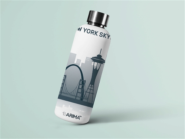 980ml Arima UV & 3D Printed - Newyork on Bridge - White - WHITE, 0.32