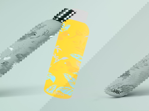 980ml Arima UV & 3D Printed - Parrot on Flowers - Yellow - YELLOW, 0.32