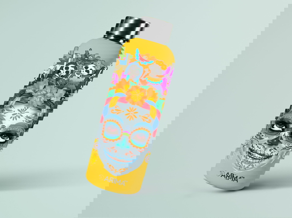980ml Arima UV & 3D Printed - Skull Face - Yellow - YELLOW, 0.32