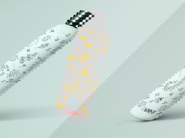 980ml Arima UV & 3D Printed - Spring Yellow Flower - White - WHITE, 0.32