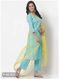 Reliable Cotton Printed Kurta with Pant And Dupatta Set For Women - S
