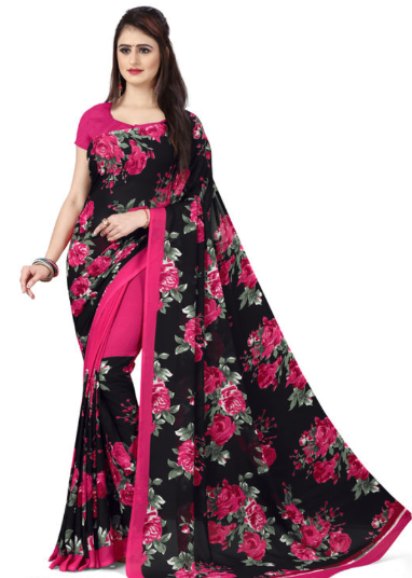 Jaanvi fashion Womens Bhagaluri Silk Paisley Printed Saree with Unstitched Blouse Sai_pallavi_Pink 